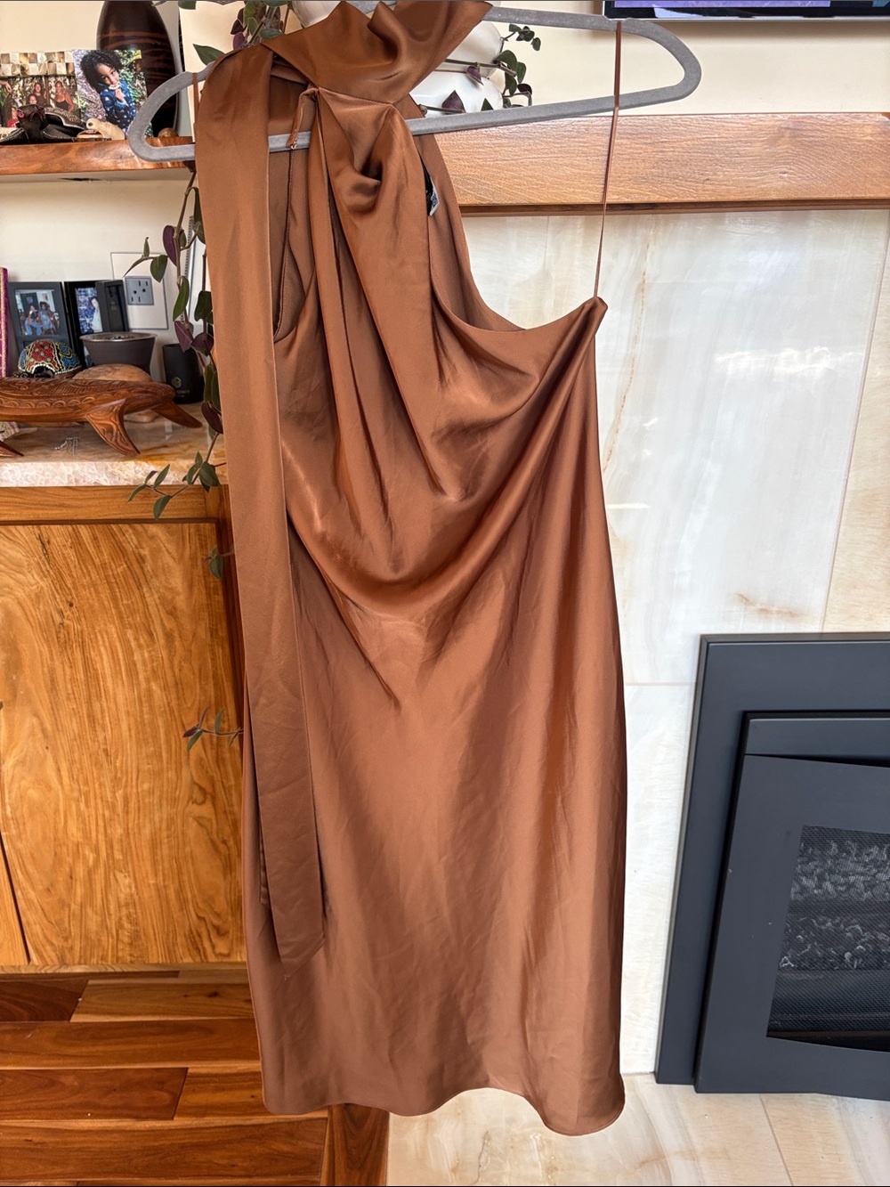 Ralph Lauren One-Shoulder Tie-Neck Dress - Picture 7 of 8